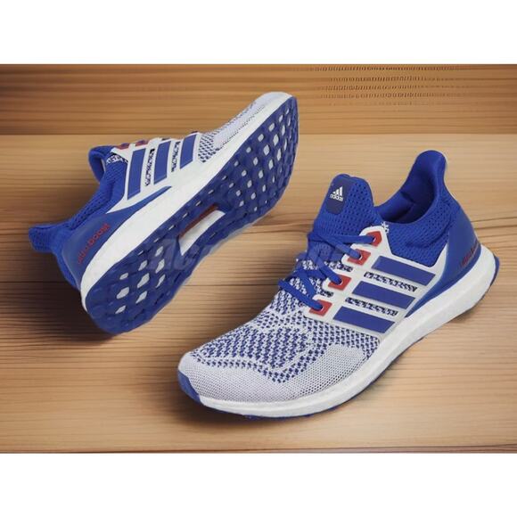 Adidas Ultraboost USA Rare White Royal Blue Running Shoes Mens 16 NEW Fast Ship - Picture 2 of 8